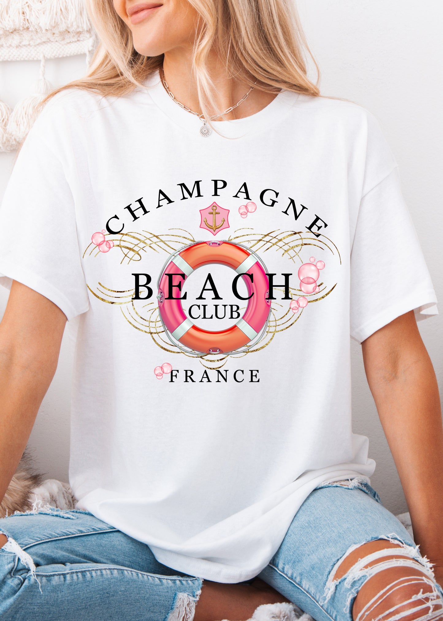 Champagne Beach Club Tee Sweatshirt