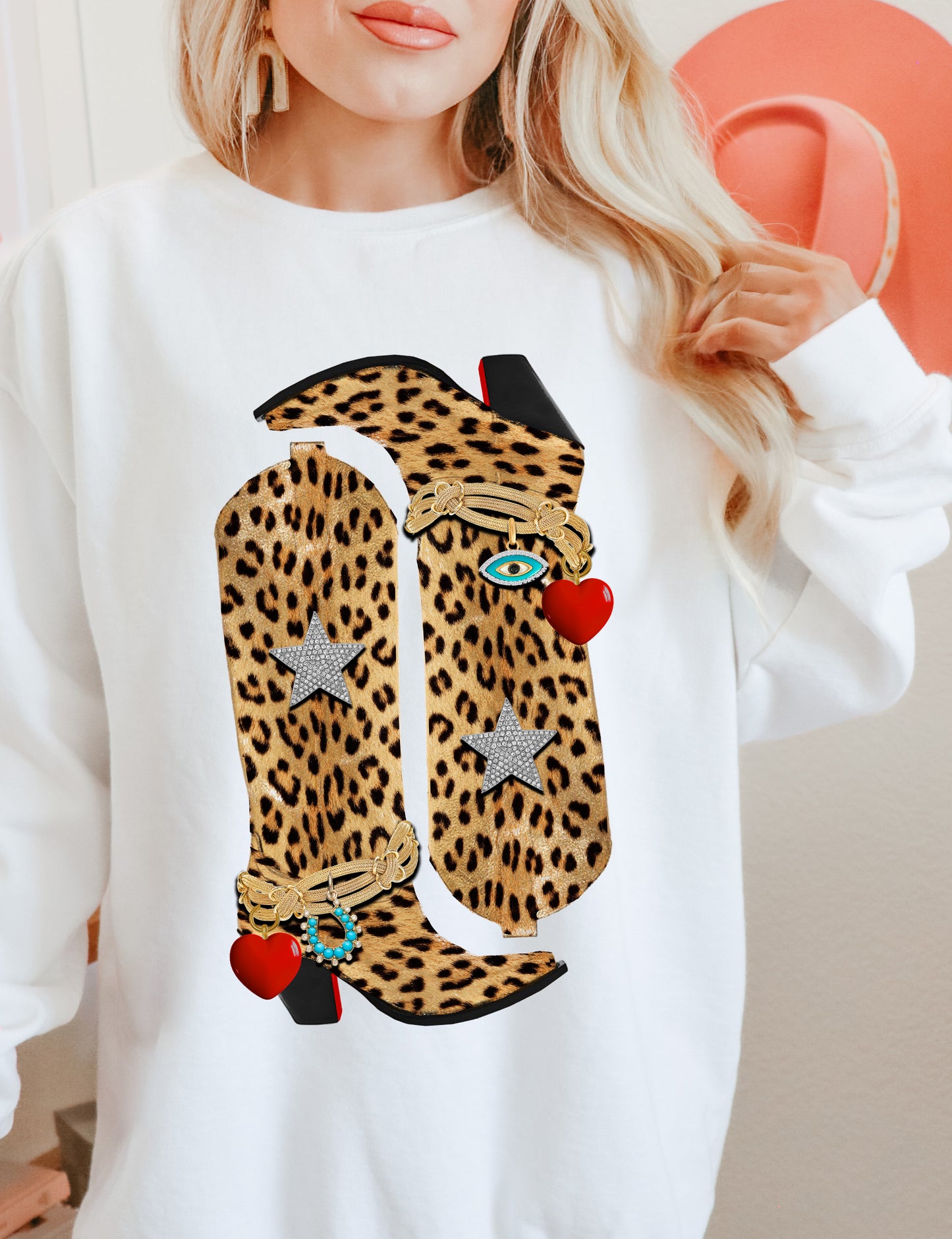 Leopard Boots Tee Sweatshirt