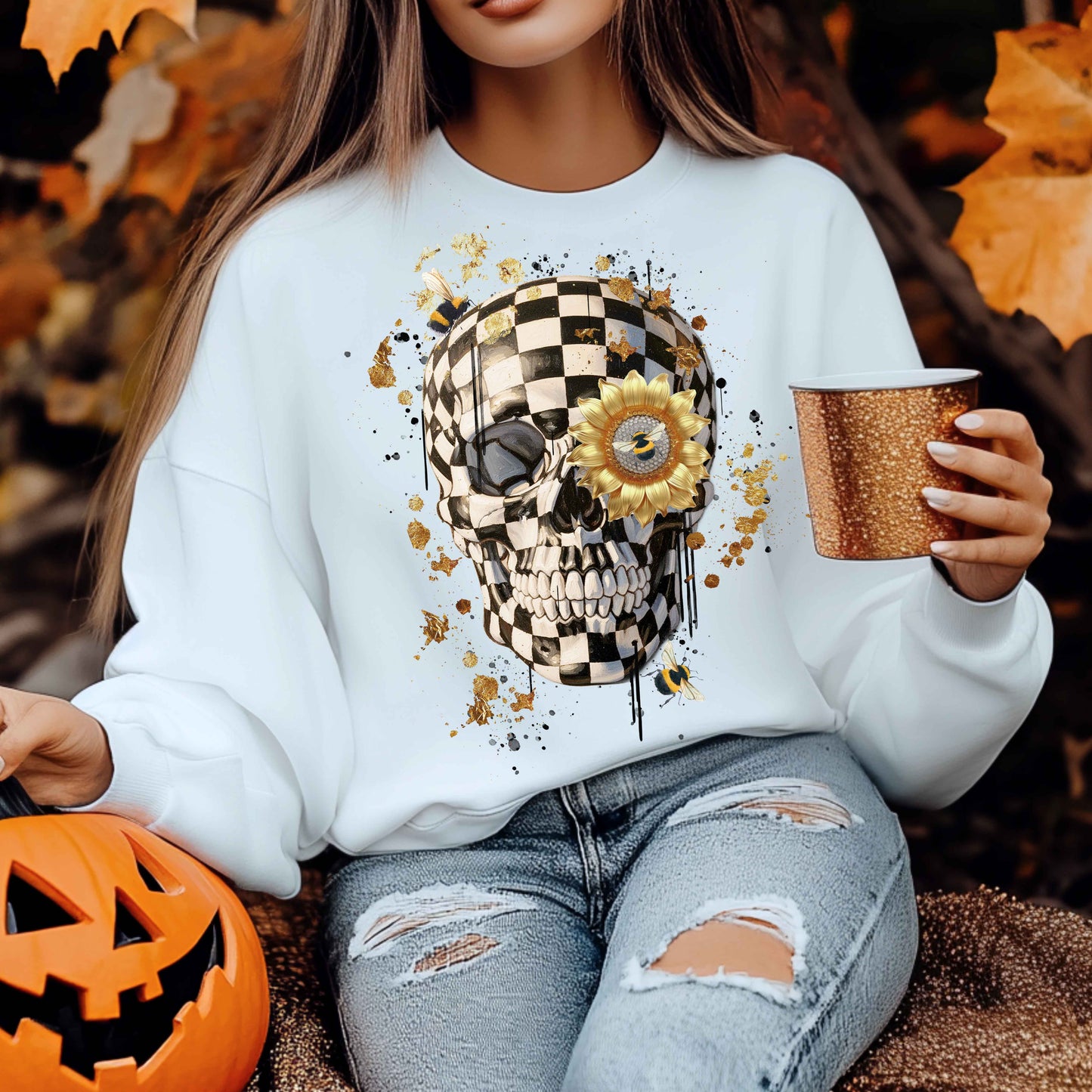 Checker Skull Tee Sweatshirt Tank