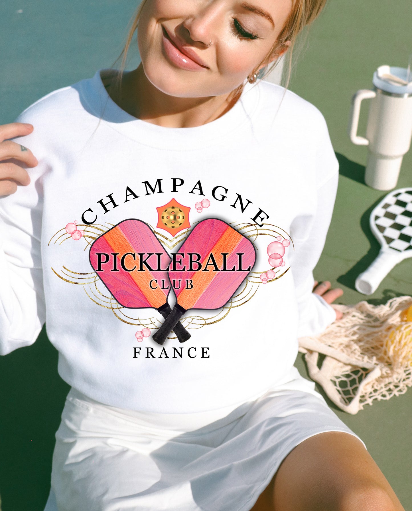 Champagne Pickleball Club Tee Sweatshirt