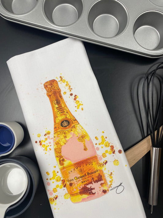 Pop the Bubbly Champagne Tea Towel