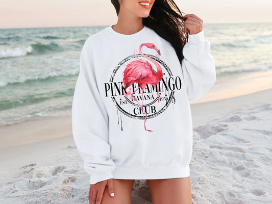 Pink Flamingo Tee Sweatshirt