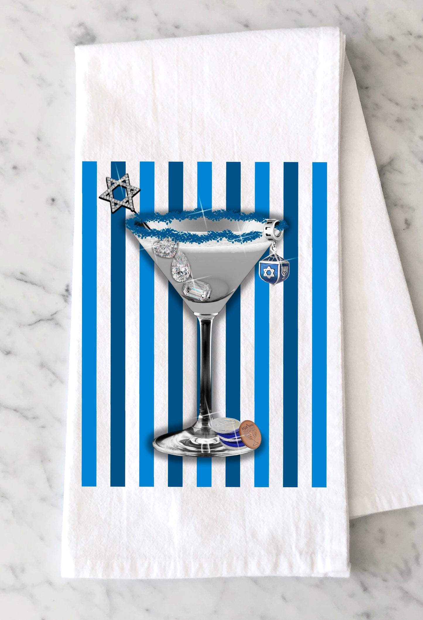 Hanukkah Tini Tea Towel