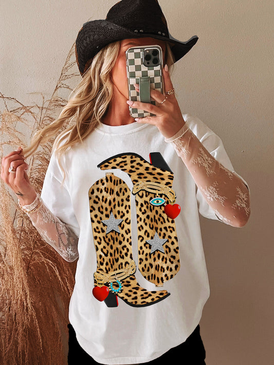 Leopard Boots Tee Sweatshirt