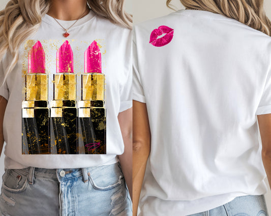Pink Lipstick Tee Sweatshirt
