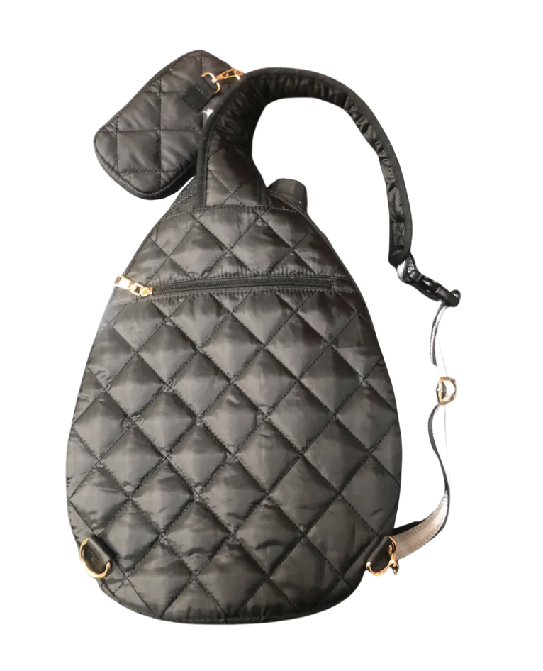 Black Quilted Pickleball Bag