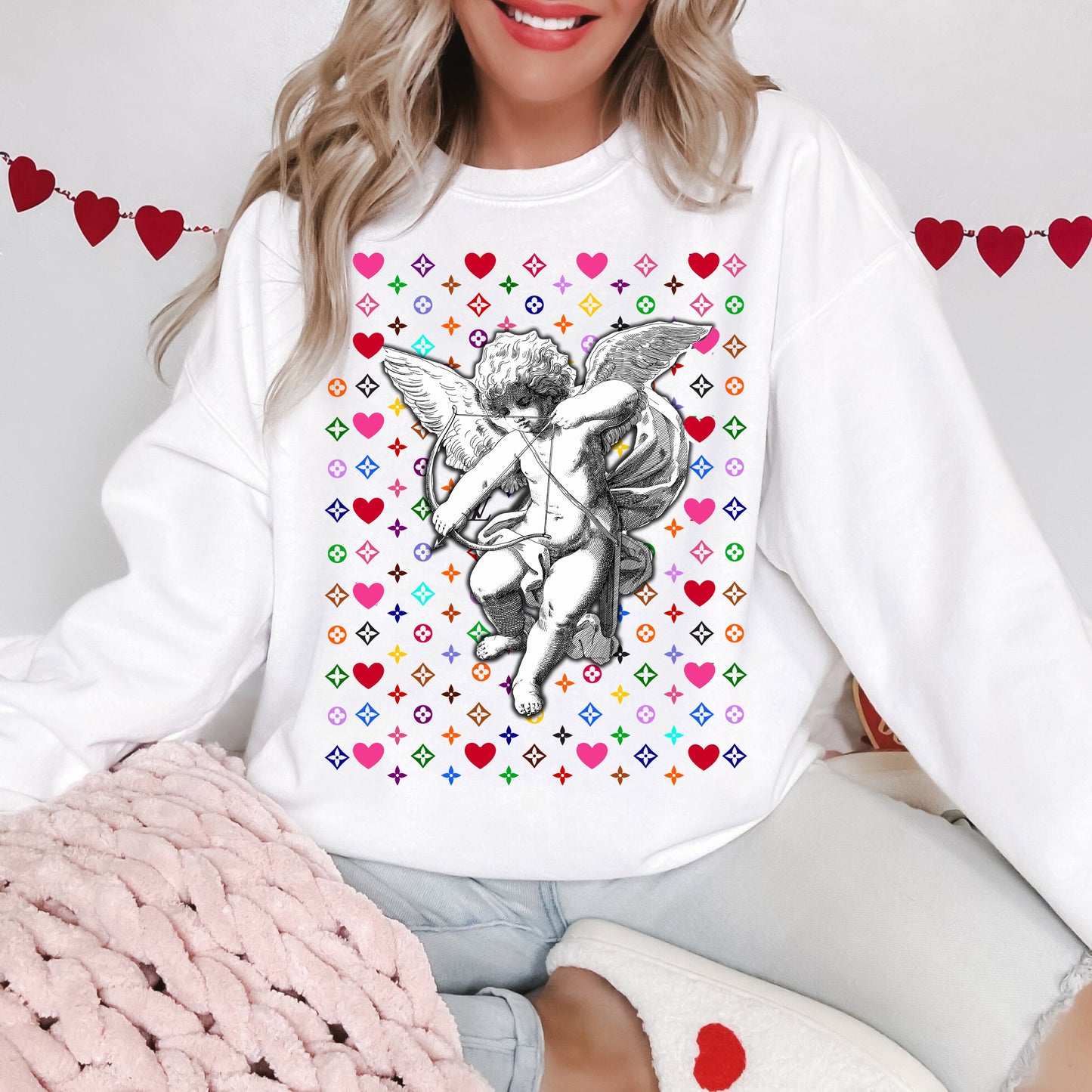 Cupid Valentines Day Crewneck Sweatshirt