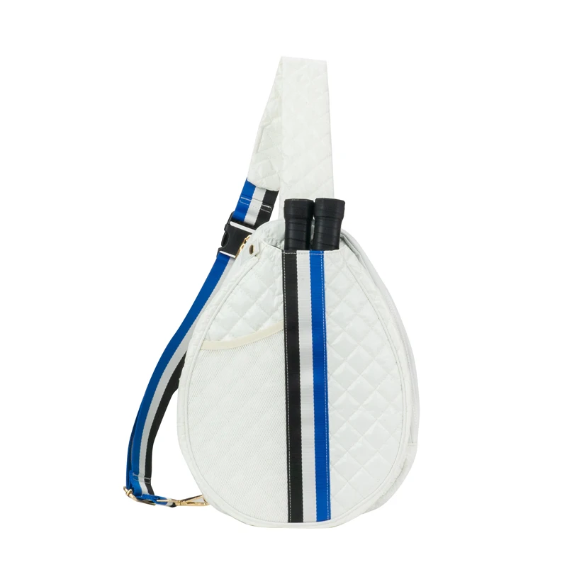 White Quilted Pickleball Bag Sling