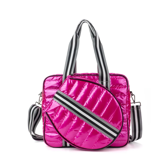 PINK PUFFER TENNIS BAG & TOTE