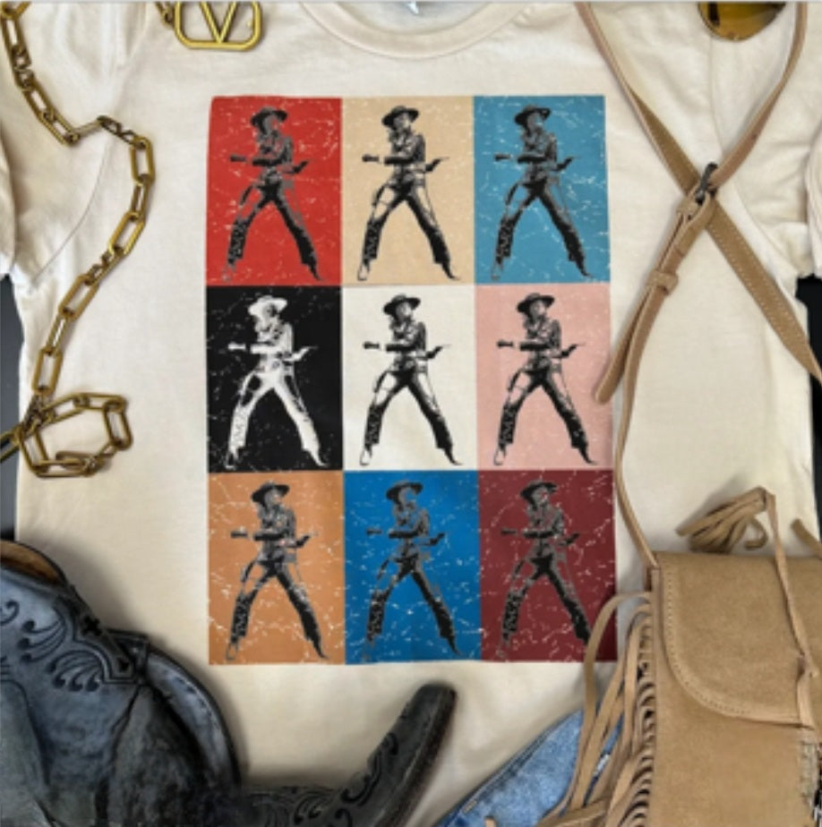 Retro Pop Art Cowgirl